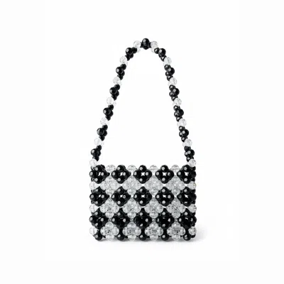 Bead Cult London Women's Black / White Print Beaded Bag · Black & White Marble In Multi