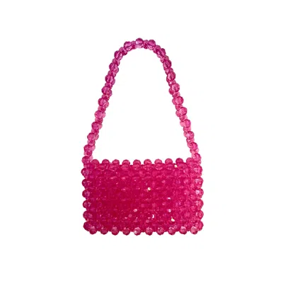 Bead Cult London Women's Bold Beaded Bag · Cherry Pink