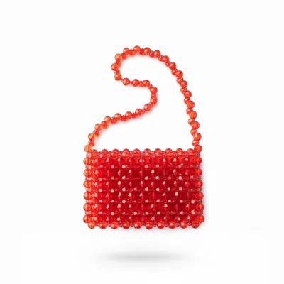 Bead Cult London Women's Bold Beaded Bag · Ruby Red