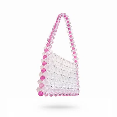 Bead Cult London Women's Neutrals Edge Beaded Bag · Cherry Pink In Multi