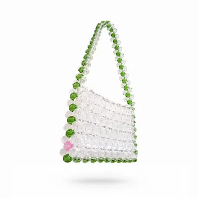 Bead Cult London Women's Neutrals Edge Beaded Bag · Lime Green