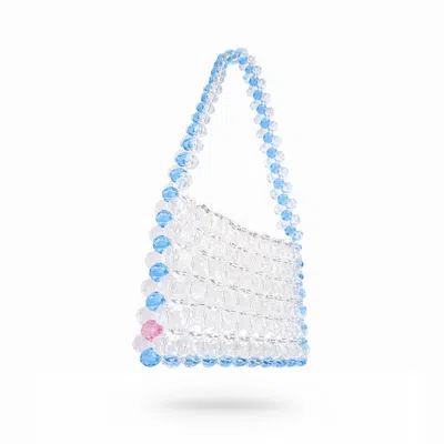 Bead Cult London Women's Neutrals Edge Beaded Bag · Sky Blue