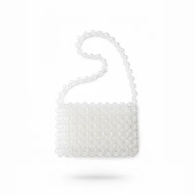 Bead Cult London Women's Neutrals / White Bold Beaded Bag · Crystal Clear