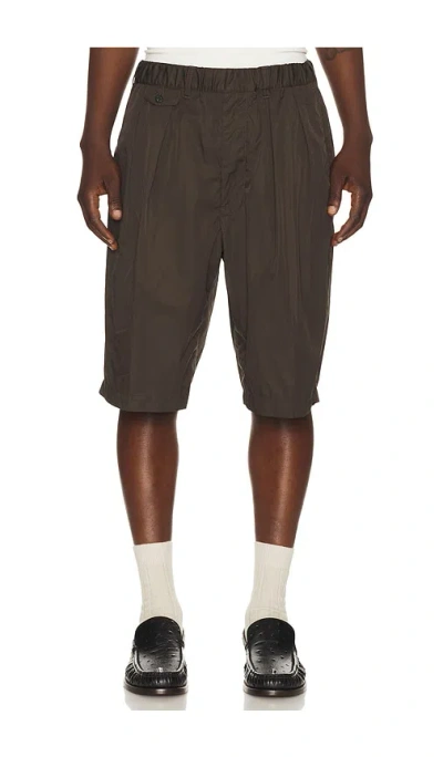 Beams 2 Pleats Relax Shorts Nyco Twill In Gray