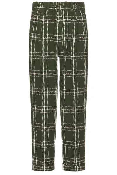 Beams 2 Pleats Relax Trousers In Green