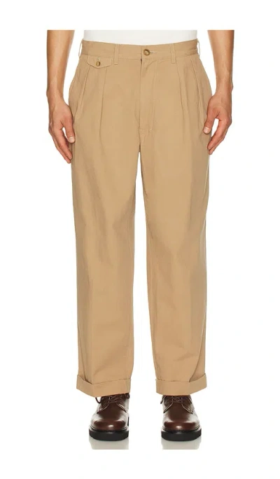 BEAMS 2 PLEATS TROUSERS TWILL