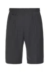 Beams 2 Pleats Shorts Wool Tropical In Black