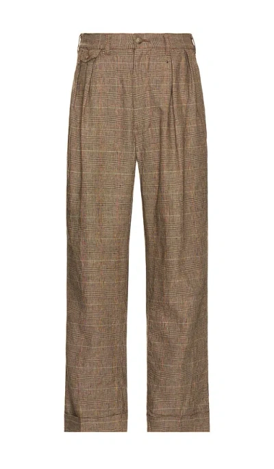 Beams 2 Pleats Trousers In Brown