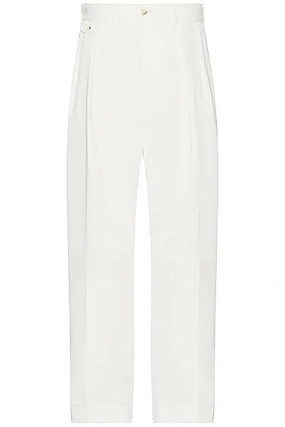 Beams 2 Pleats Trousers Pe Twill In Oyster