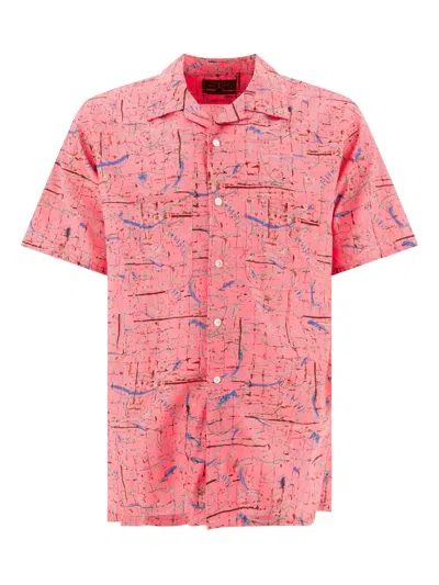 Beams Printed Shirt Shirts Pink