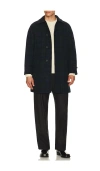 Beams Bal Collar Coat Harris Tweed In Black