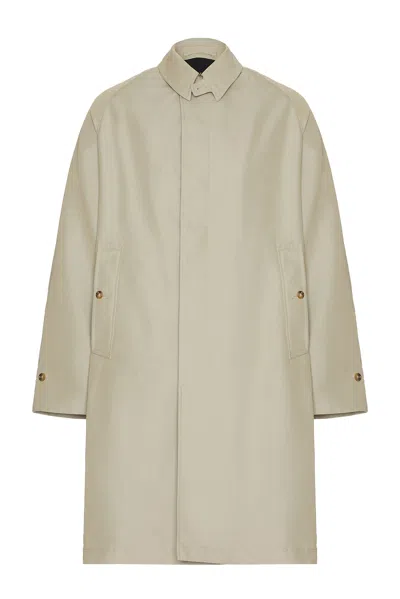 Beams Balmacaan Coat T C Gabardine In White