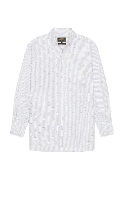 Beams B.d. Classic-fit Burnout Dot Candy Stripe In White