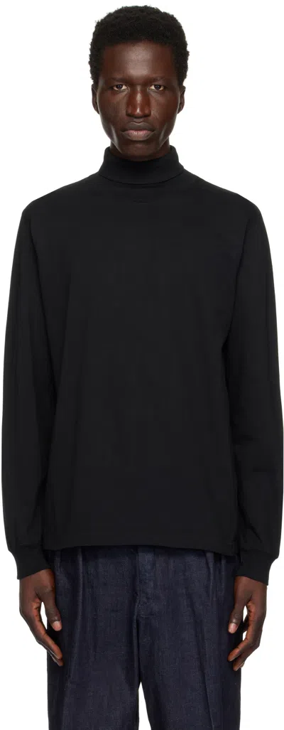 Beams Black Pima Cotton Turtleneck In Black19