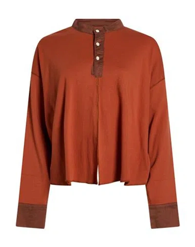 Beams Boy Woman Shirt Brick Size 2 Cotton In Red