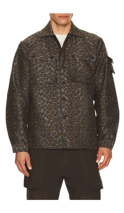 BEAMS MIL CAMO JACQUARD SHIRT JACKET