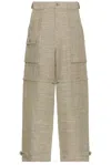 Beams Bush Pants Cotton Linen In Gray