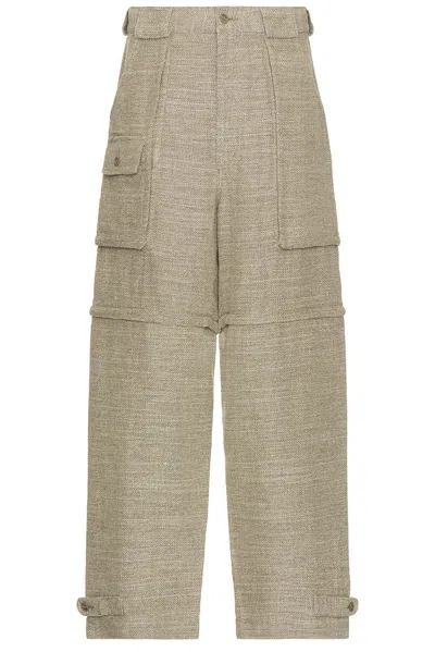Beams Bush Pants Cotton Linen In Gray