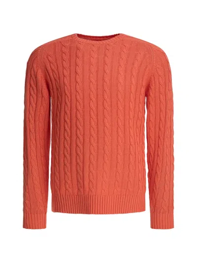 Beams Cable-knit Sweater In Orange