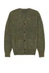 Beams Cardigan Stretch Mohair In Green