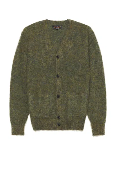 Beams Cardigan Stretch Mohair In Green