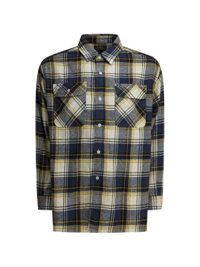 Beams Long Sleeve Shirt Button Down Collar In Blue