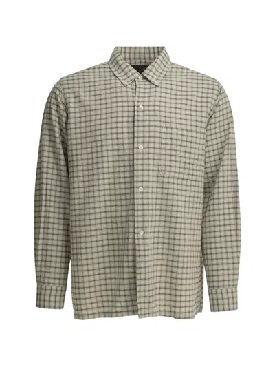 Beams Button Down Checked Shirt Chest Pocket In Green