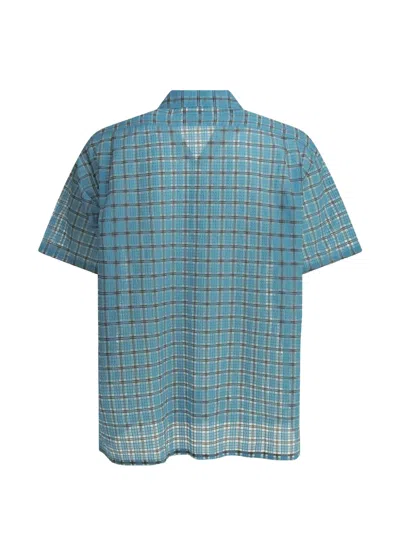 Beams Open Collar Nylon Plaid Casual Shirt In Multi
