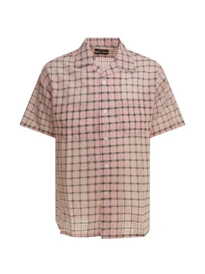 Beams Open Collar Nylon Checked Short Sleeve Shirt In Multi