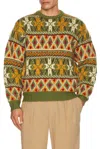 Beams Crew Fair Isle Pattern 3g Sweater In Multi