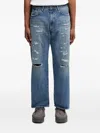 Beams Distressed-effect Jeans In Blue