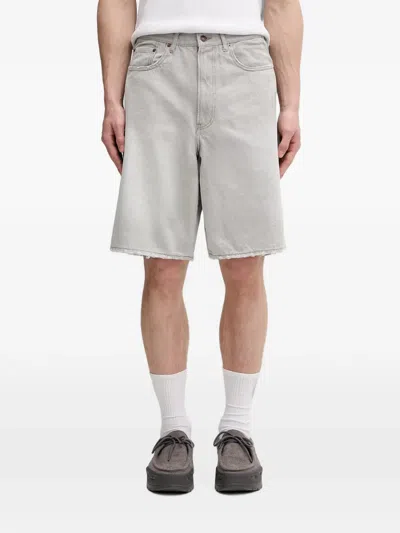 Beams Faded Raw-edge Shorts In Gray