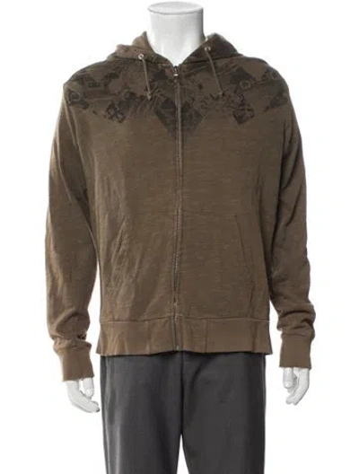 Pre-owned Beams Graphic Print Crew Neck Hoodie In Green