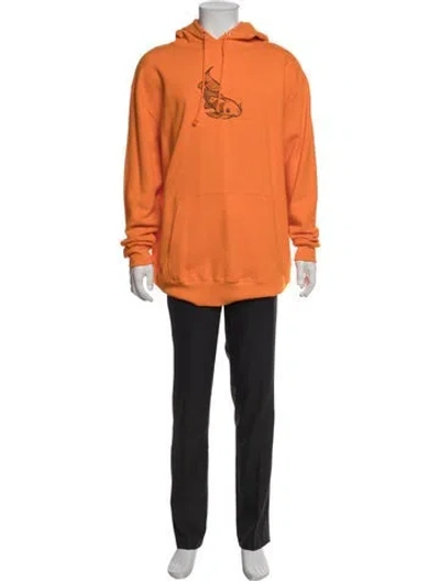 Pre-owned Beams Graphic Print Crew Neck Hoodie In Orange