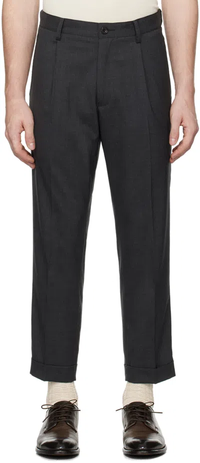 Beams Gray 1 Pleat Combat Trousers In Mid Grey17