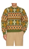 Beams Crew Fair Isle Pattern 3g Sweater In Multi