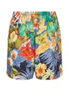 Beams Gym Shorts Tropical Pattern Print In Multi