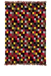 Beams Hand Knit 2 Layer Patchwork Scarf In Snow
