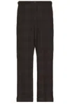 Beams Ivy Trousers Wide Recycle Wool Plaid In Brown