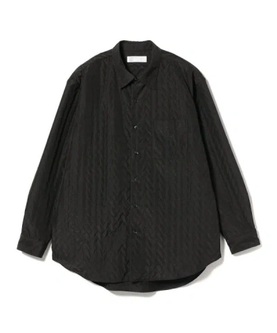 Beams Jacquard Fabric Shirt With Quilting Texture In Black