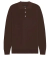 Beams Knit Polo In Brown