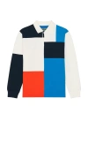 Beams Knit Ragger Color Block On Embroidery In Multi