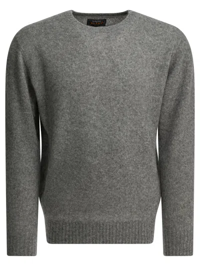 Beams Crew Neck Knitwear Soft Texture Long Sleeves In Gray