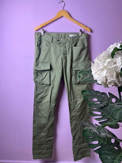 Pre-owned Beams Light Cargo Pants Made In Italy In Olive Green