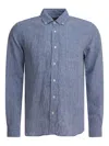 Beams Button-down Collar Linen-chambray Shirt In Blue