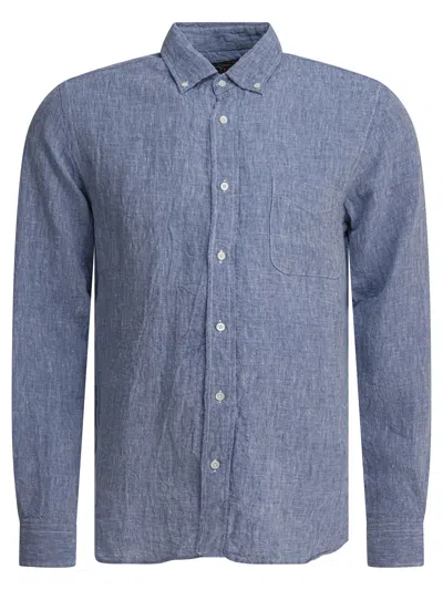 BEAMS LINEN SOLID SHIRTS BLUE