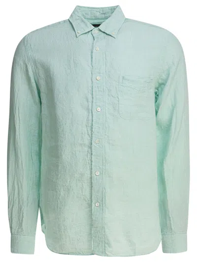Beams Linen Solid Shirts Green