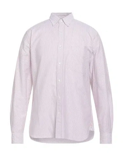 Beams Man Shirt Burgundy Size S Cotton In Pink