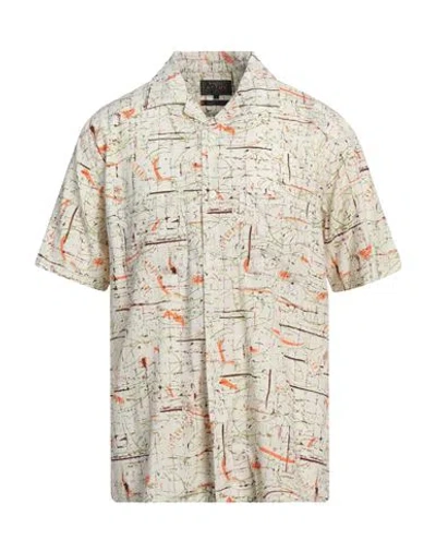 Beams Off-white Printed Shirt