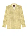 Beams Mil Open Collar Derby Tattersall In Yellow
